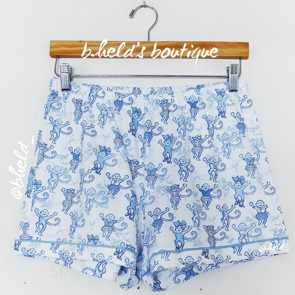 Roller Rabbit x LoveShackFancy Pastiche De Monkey Polo Pajamas in Blue Sz S NWT - Picture 11 of 14